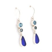 Alternate View Blue Topaz Sea Glass Earrings