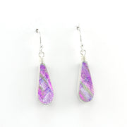 Alternate View Dichroic Glass Pink Small Teardrop Dangle Earrings