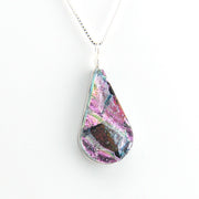 Alternate View Dichroic Glass Pink Teardrop Pendant
