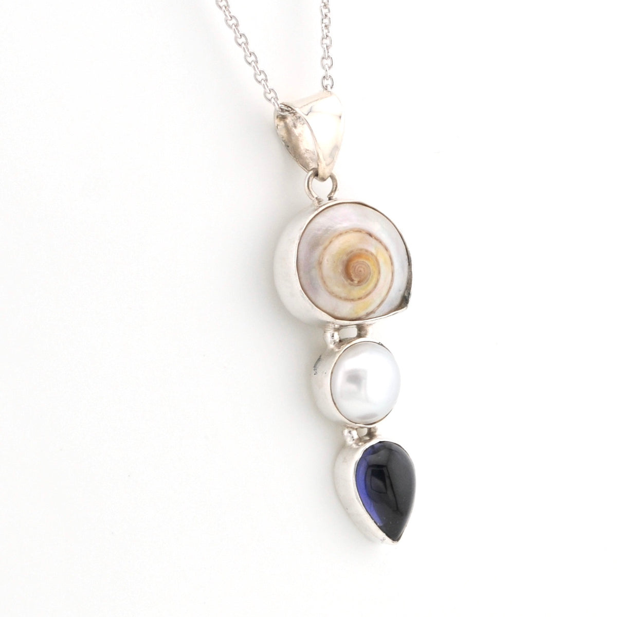 Alternate View Malabar Shell Pearl Iolite Necklace