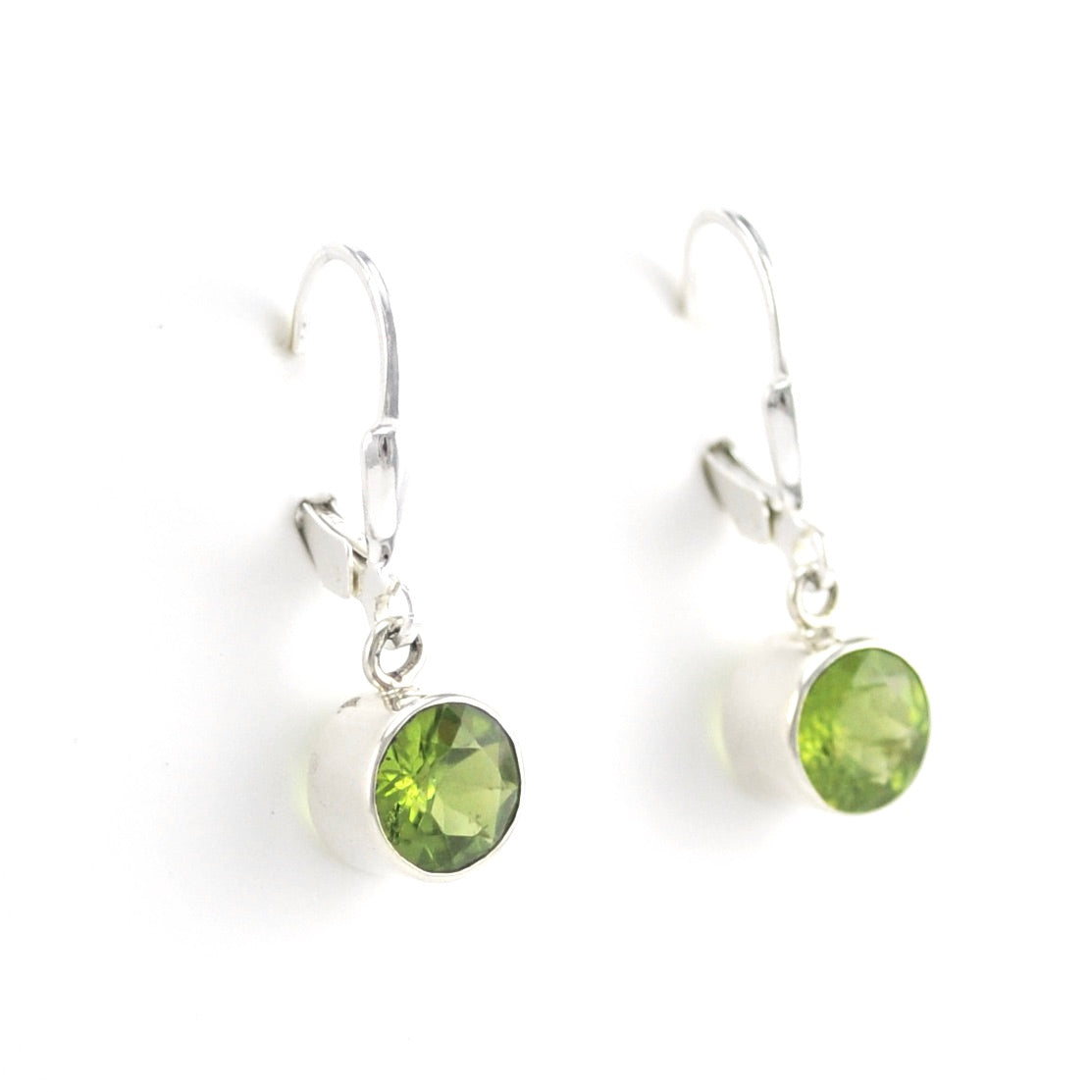Alternate View Peridot 7mm Round Dangle Earrings