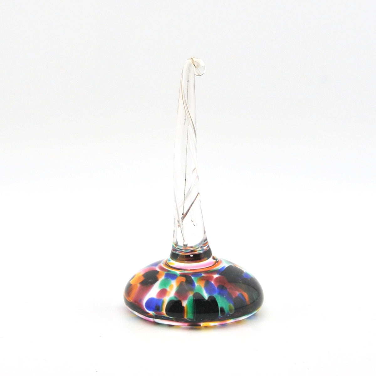 Colorful glass object on a white background