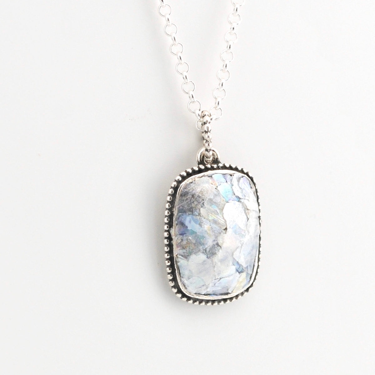 Alternate View Roman Glass Rectangle Necklace 15395