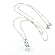 Alternate Viwe Silver Aquamarine .8ct Oval Necklace