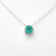 Alternate View Silver Created Pariaba 2ct Round Necklace