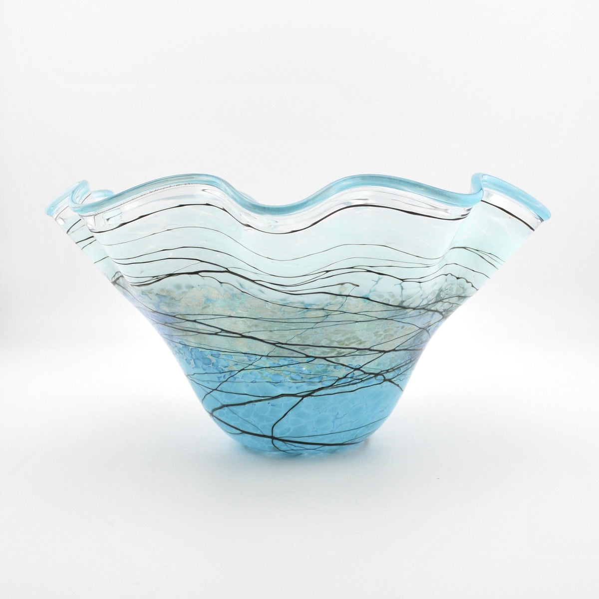 Alternate View Silver Green Lightning Fluted Bowl
