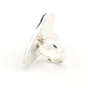 Silver ring on a white background
