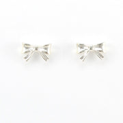 Alternate View Silver Wide Bow Post Earrings