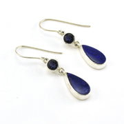 Sterling Silver Iolite Lapis Dangle Earrings