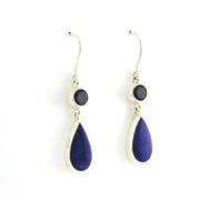 Alt View Sterling Silver Iolite Lapis Dangle Earrings