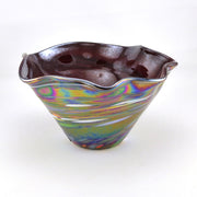 Glass Red Rainbow Mini Floppy Bowl