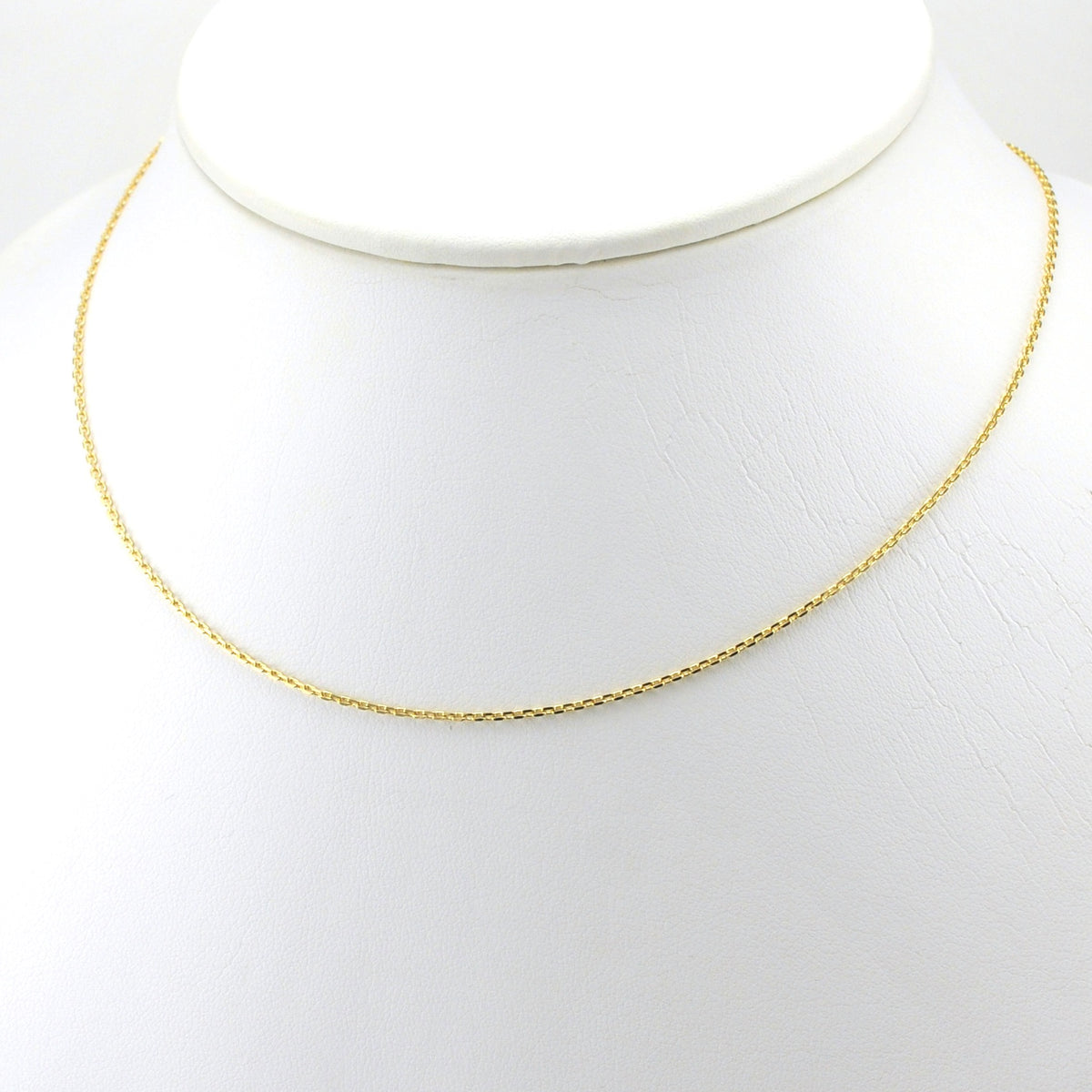 Alt View 18k Gold Fill 16 Inch Diamond Cut Cable .9mm Chain with Extender