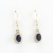 Alt View Sterling Silver Iolite 5x7mm Oval Dangle Earrings