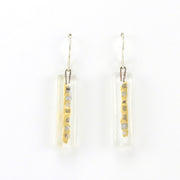 Alt View Glass White Golden Phase Medium Bar Earrings