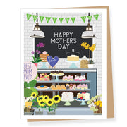 Mother's Day card with a bakery display and 'Sweetest Mom' text