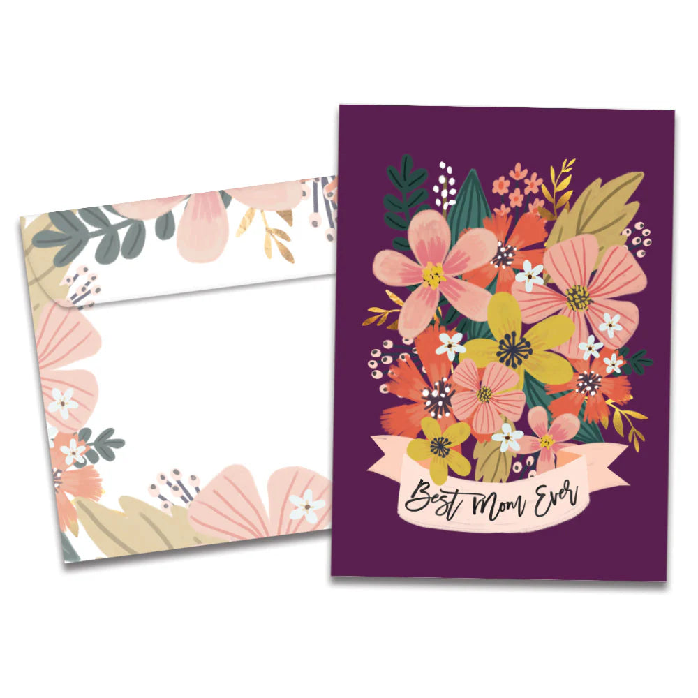Best Mom Ever Flowers Greeting Card