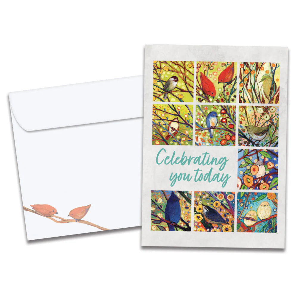 Bird Celebration Birthday Card