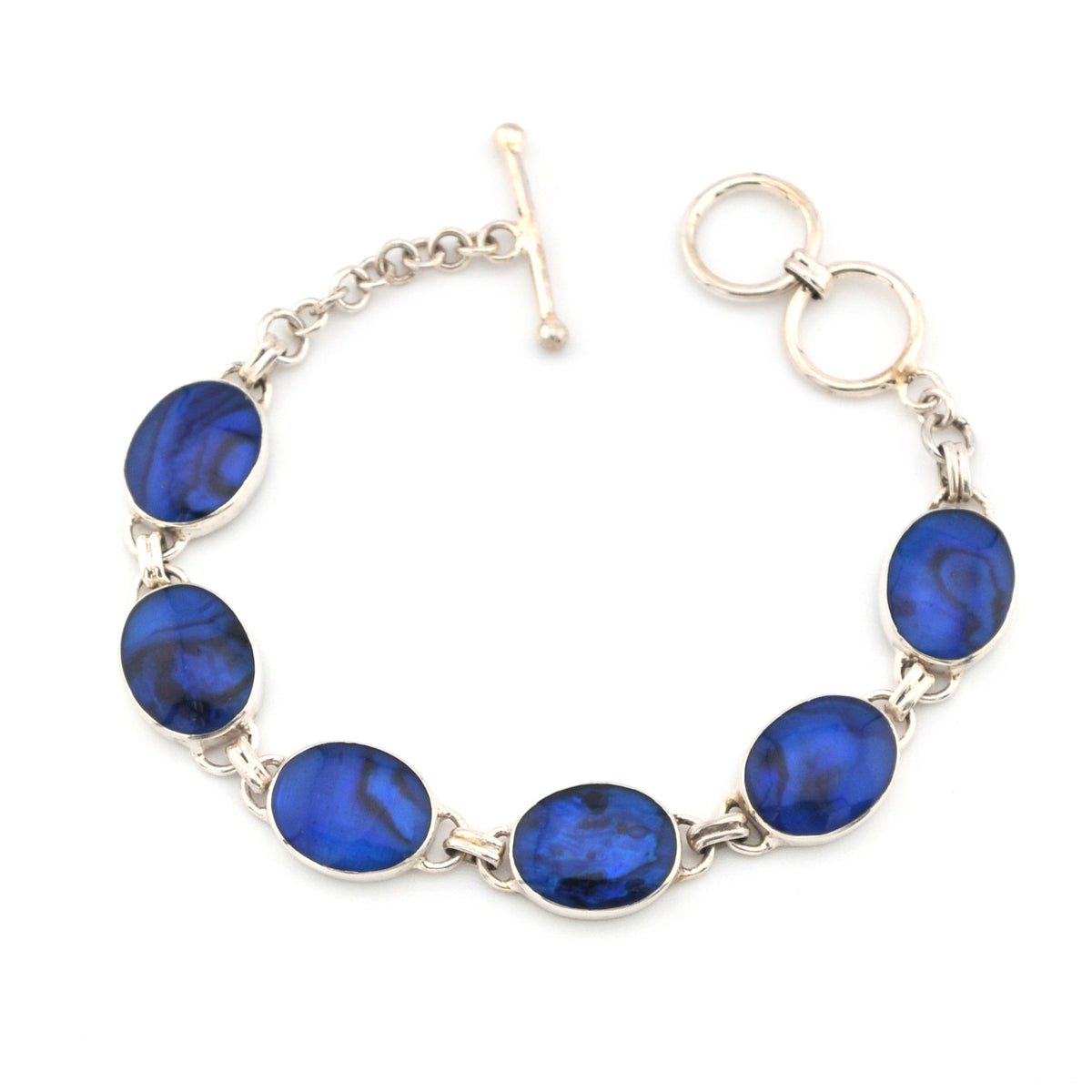 Blue Abalone Oval Toggle Bracelet