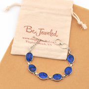 Blue Abalone Oval Toggle Bracelet with Pouch