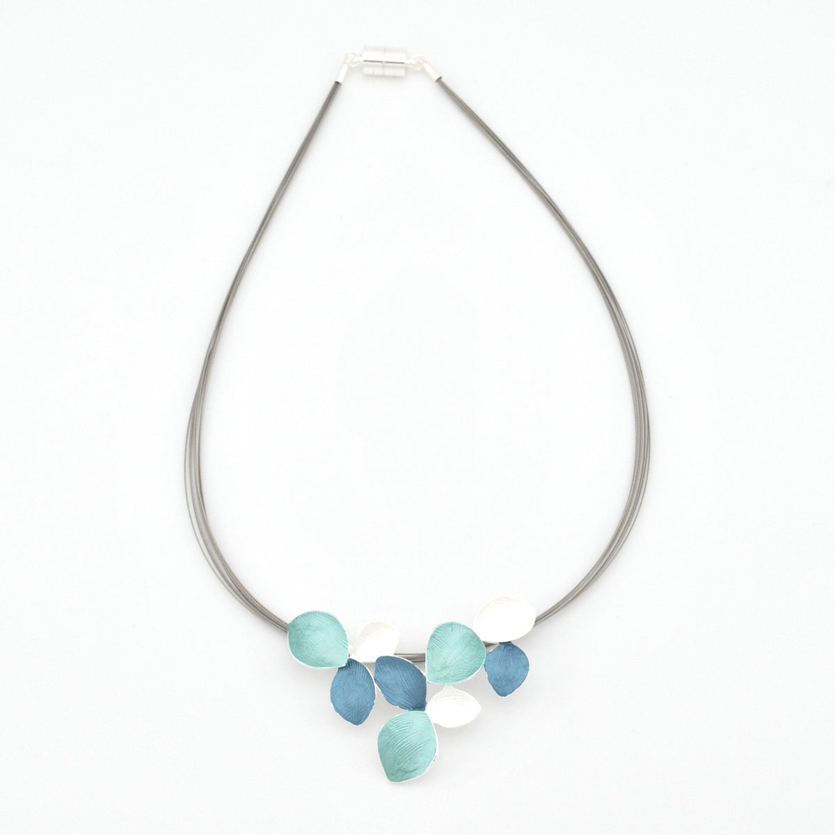 Blue Turquoise Multi Lily Pendant Necklace