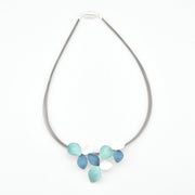 Blue Turquoise Multi Lily Pendant Necklace