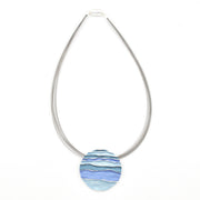 Blue Turquoise Ocean Waves Pendant Necklace