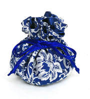 Blue and White Brocade Jewelry Pouch