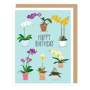 Potted Orchids Birthday Card