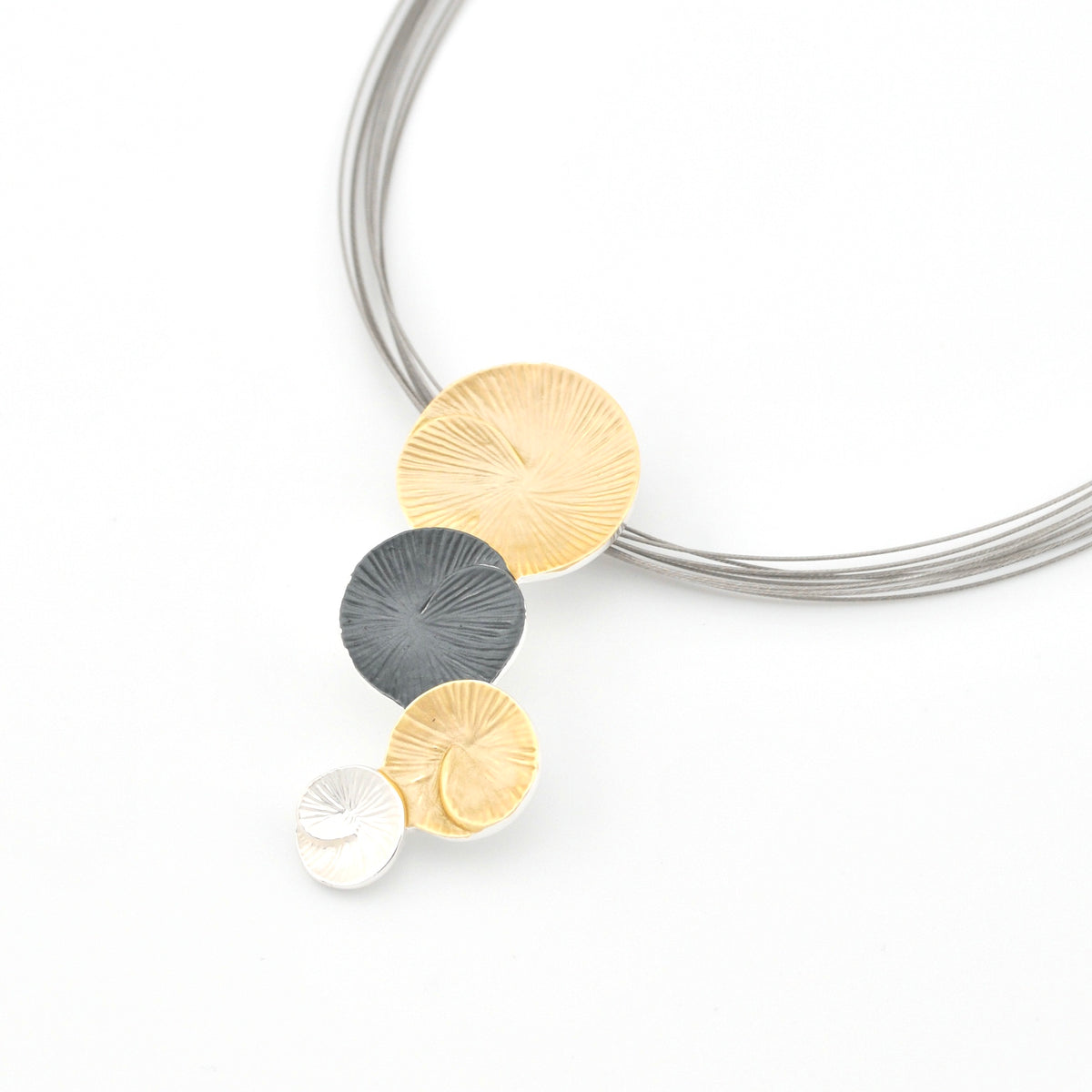 Gold Vertical Lily Pendant Necklace