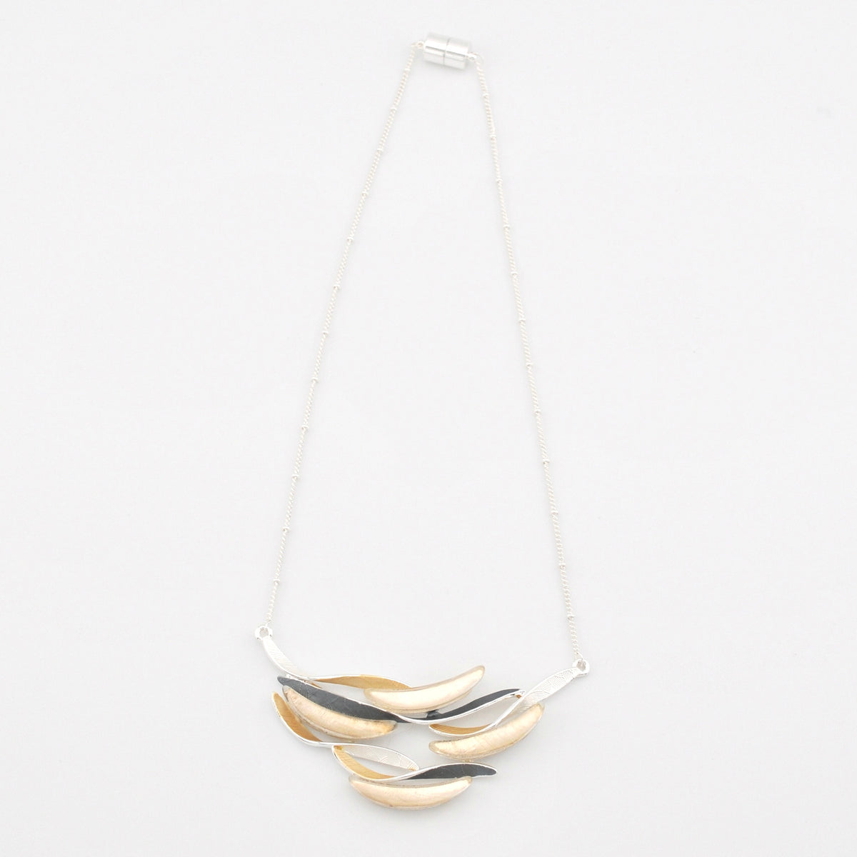 Gold Silver Wave Resin Shell Necklace