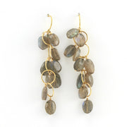 Alt View 14k Gold Fill Labradorite Clusters Threader Earrings