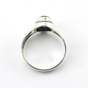 Alternate View Sterling Silver Amethyst 6x8mm Scroll Ring