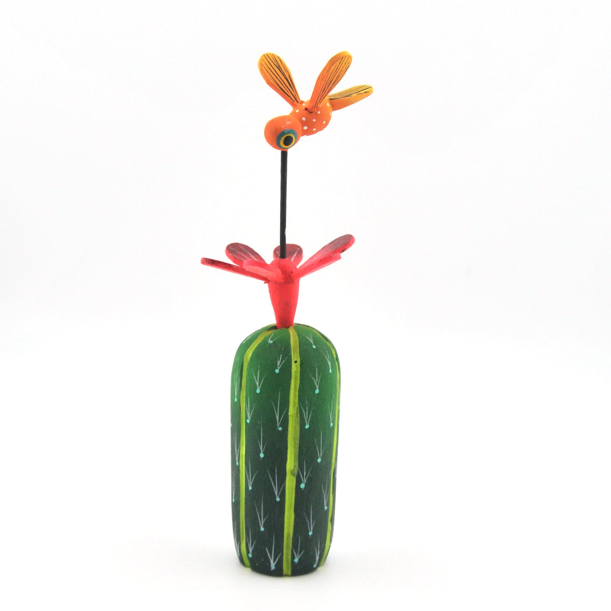 Cactus with Flower and Hummingbird