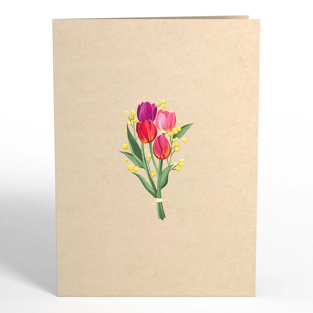 Card Cover Cheerful Tulips Pop Up Card