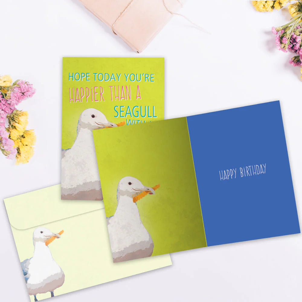 Card Inside Beachin Seagull Birthday Card