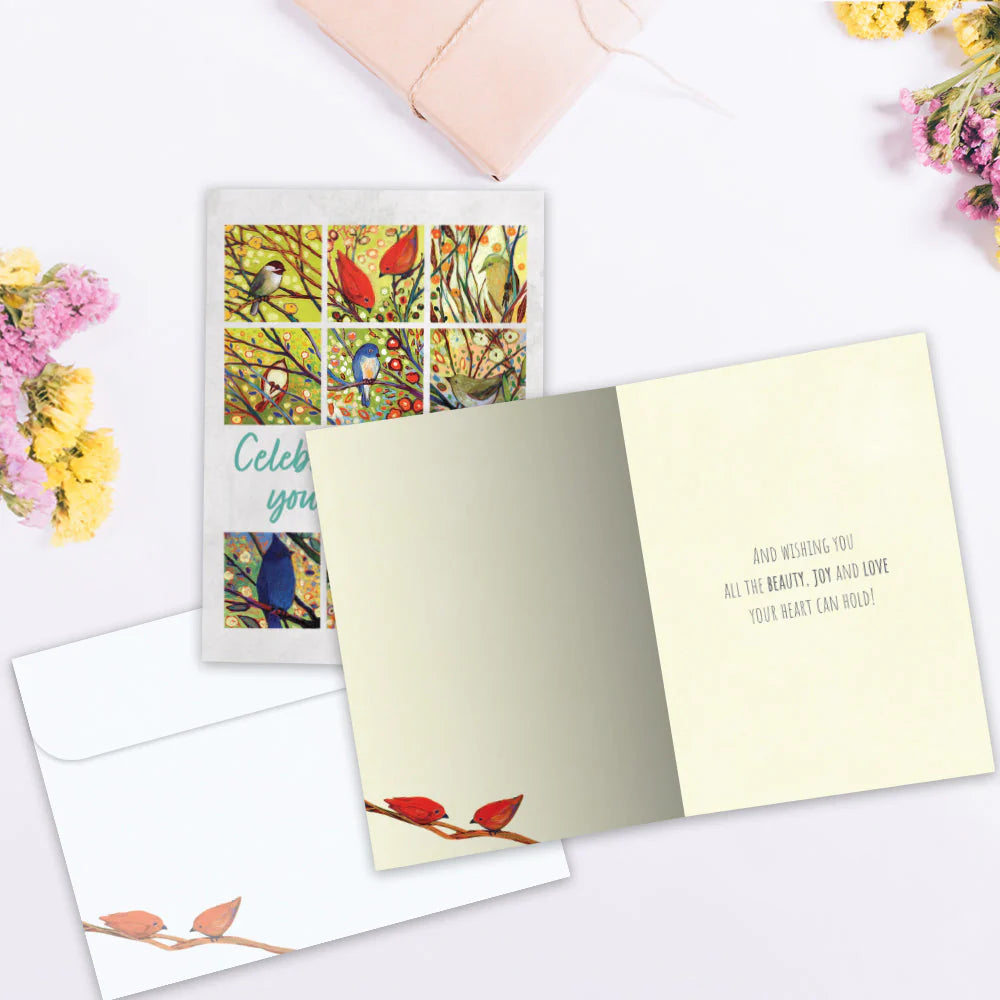 Card Inside Bird Celebration Birthday Card