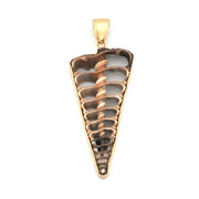 Gold and bronze pendant on a white background