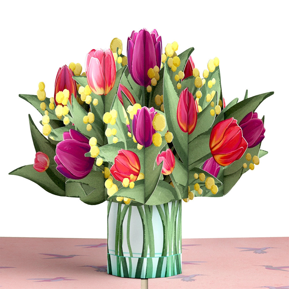 Cheerful Tulips Pop Up Card