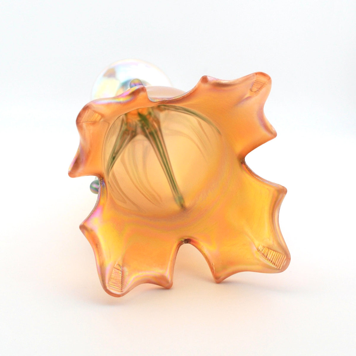 Close Up Glass Salmon Flower Vase