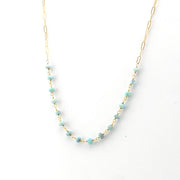 Close Up Larimar Paperclip Necklace