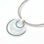 Close Up Teal Multi Circle Pendant Necklace