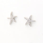 Cubic Zirconia Starfish Post Earrings
