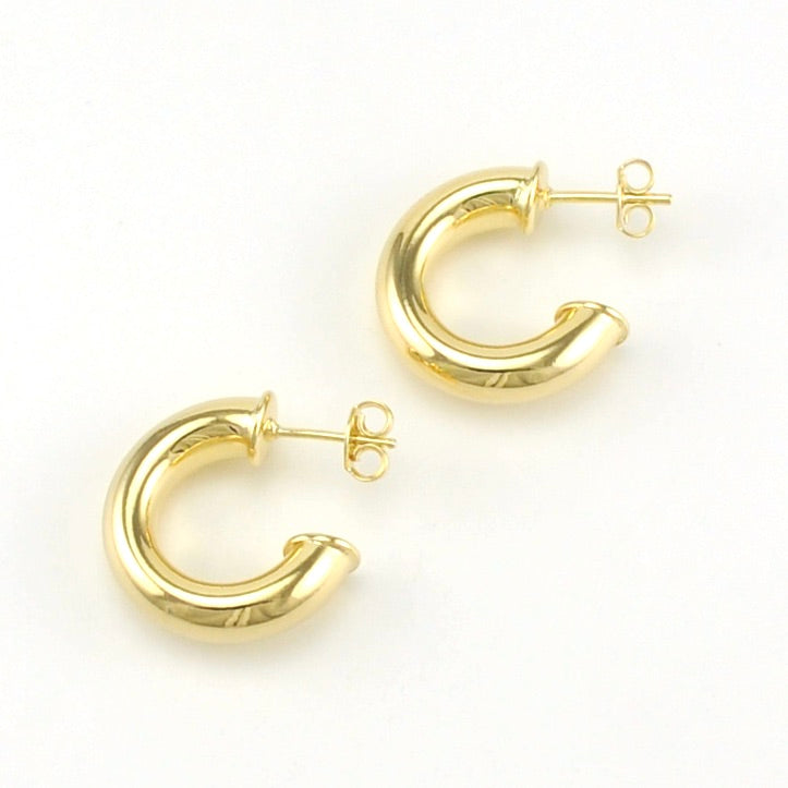18k Gold Fill Mini 5x18mm Post Hoop Earrings