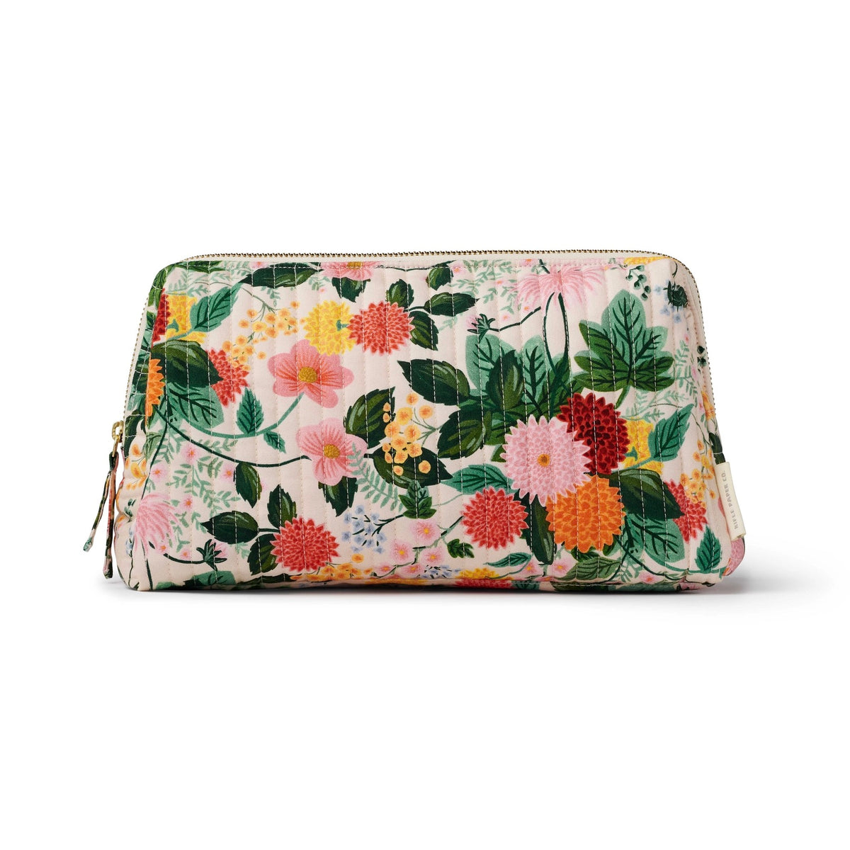 Dahlia Quilted Large Cosmetic Pouch