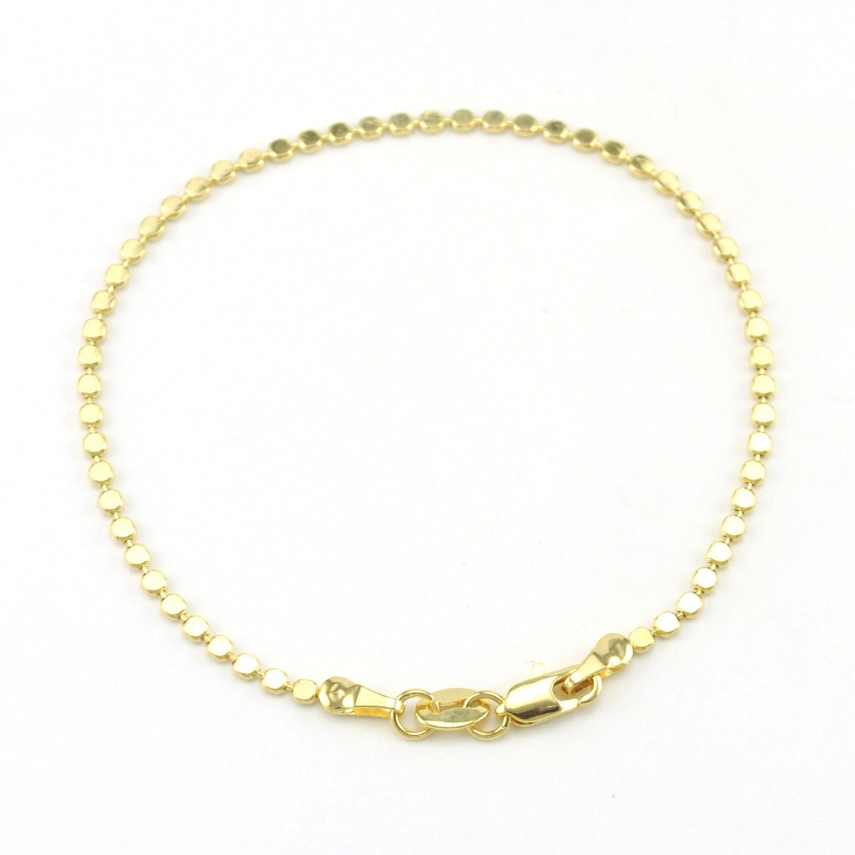 Alt View 18k Gold Fill 2mm Flat Ball Bracelet