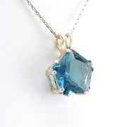 Alt View Sterling Silver Tibetan Blue Obsidian Star of Venus Necklace