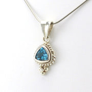 Sterling Silver Blue Topaz 8mm Trillion Pendant