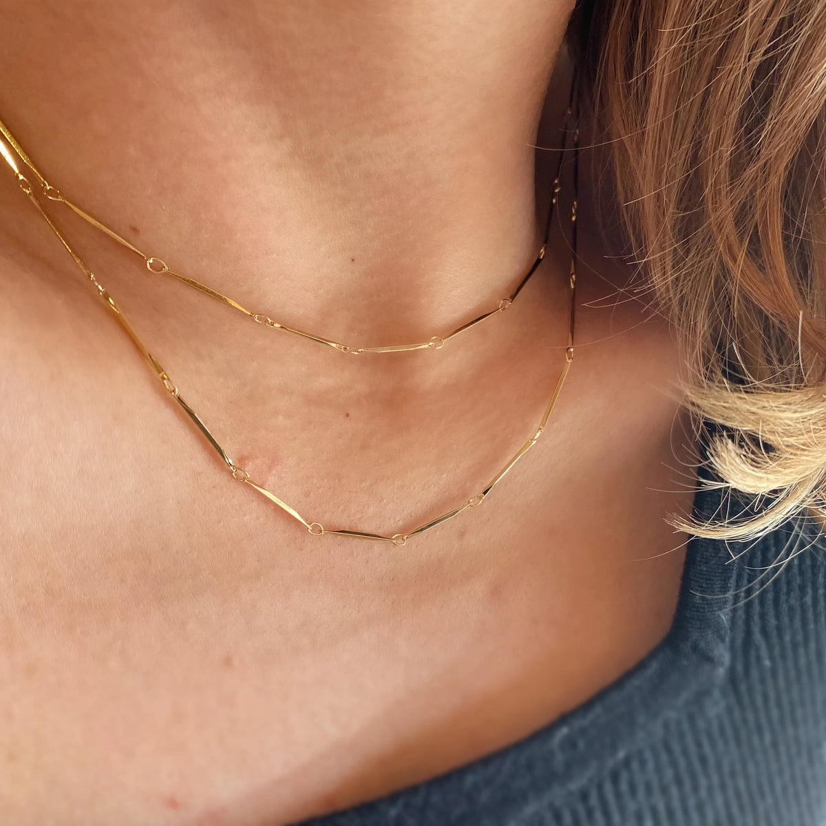 Model View 18k Gold Fill 16 Inch 1mm Diamond Cut Straw Chain