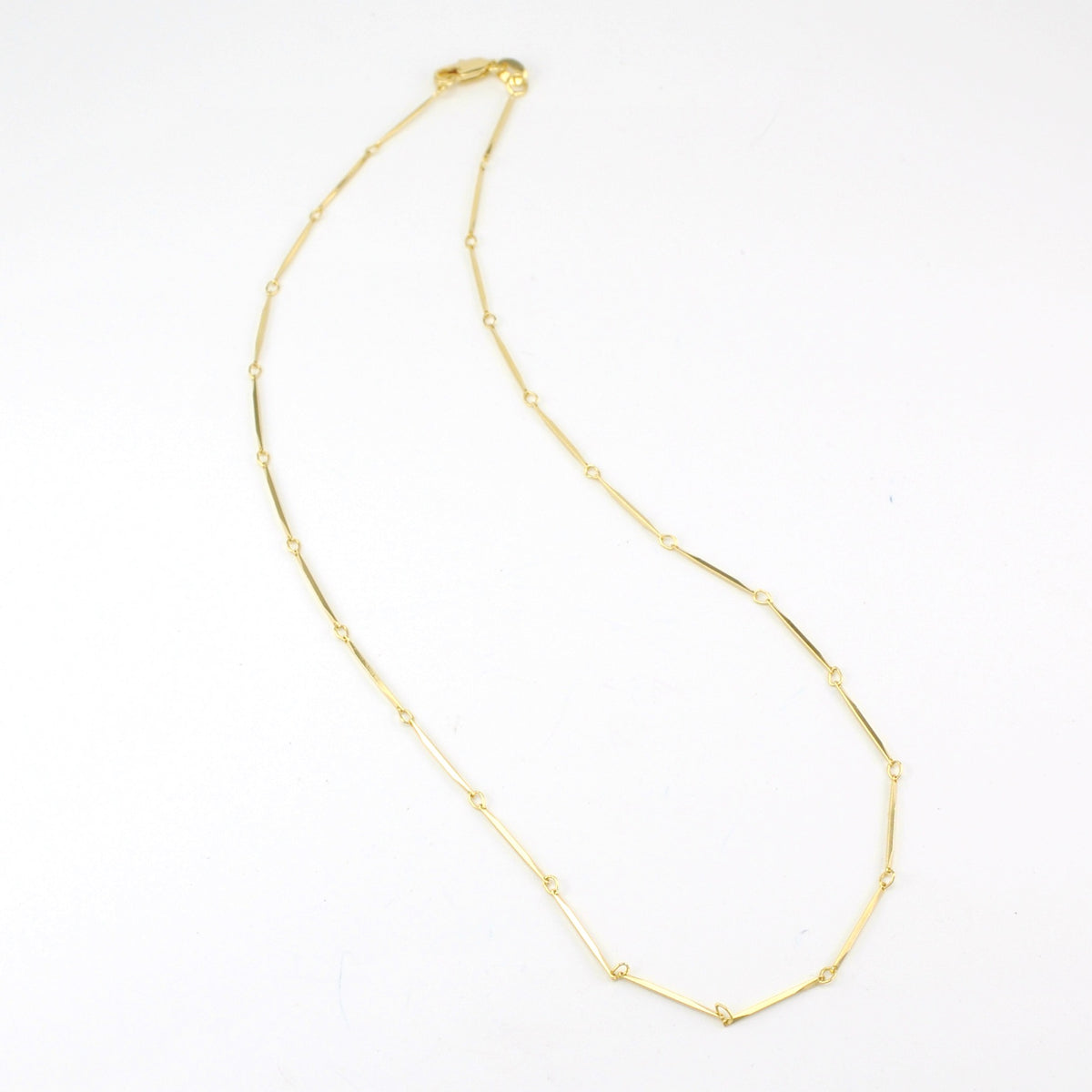 Alt View 18k Gold Fill 16 Inch 1mm Diamond Cut Straw Chain