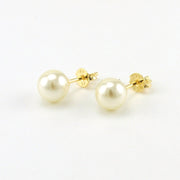 18k Gold Fill 8mm Classic Pearl Stud Earrings
